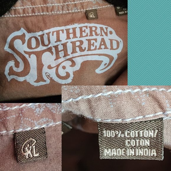 Southern Thread Brown Floral Pearl Snap Western Shirt - Picture 4 of 4